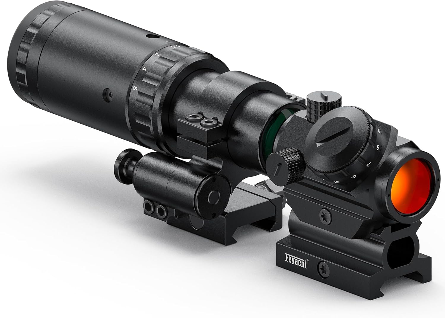 Feyachi M57 1.5X - 5X Magnifier Combo Kit with RS-23 Red Dot Sight, 1 x 22mm Red Dot Scope & Magnifier Built-in Flip Mount Combo feyachi Default Title Default Title-