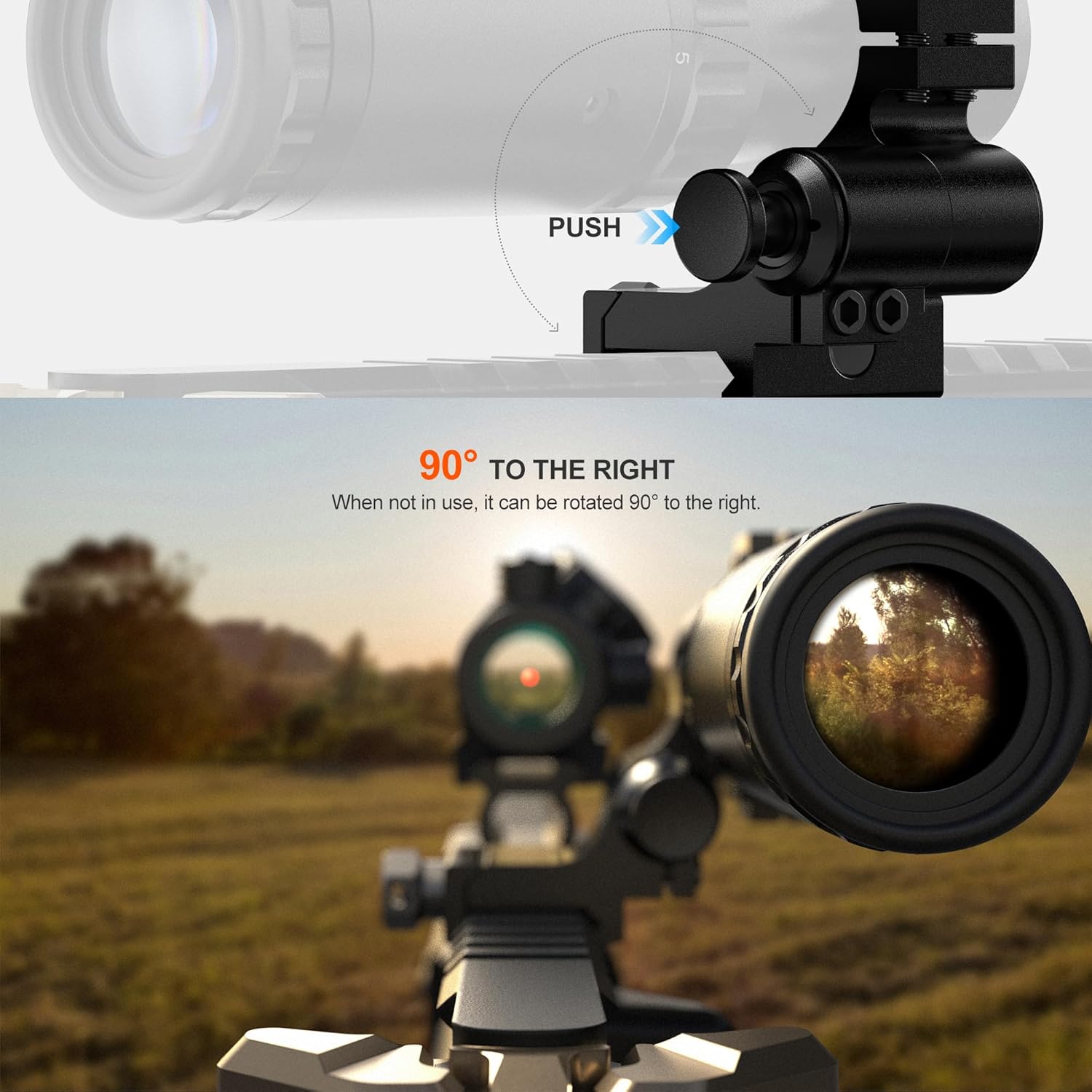 Feyachi M57 1.5X - 5X Magnifier Combo Kit with RS-23 Red Dot Sight, 1 x 22mm Red Dot Scope & Magnifier Built-in Flip Mount Combo feyachi Default Title Default Title-