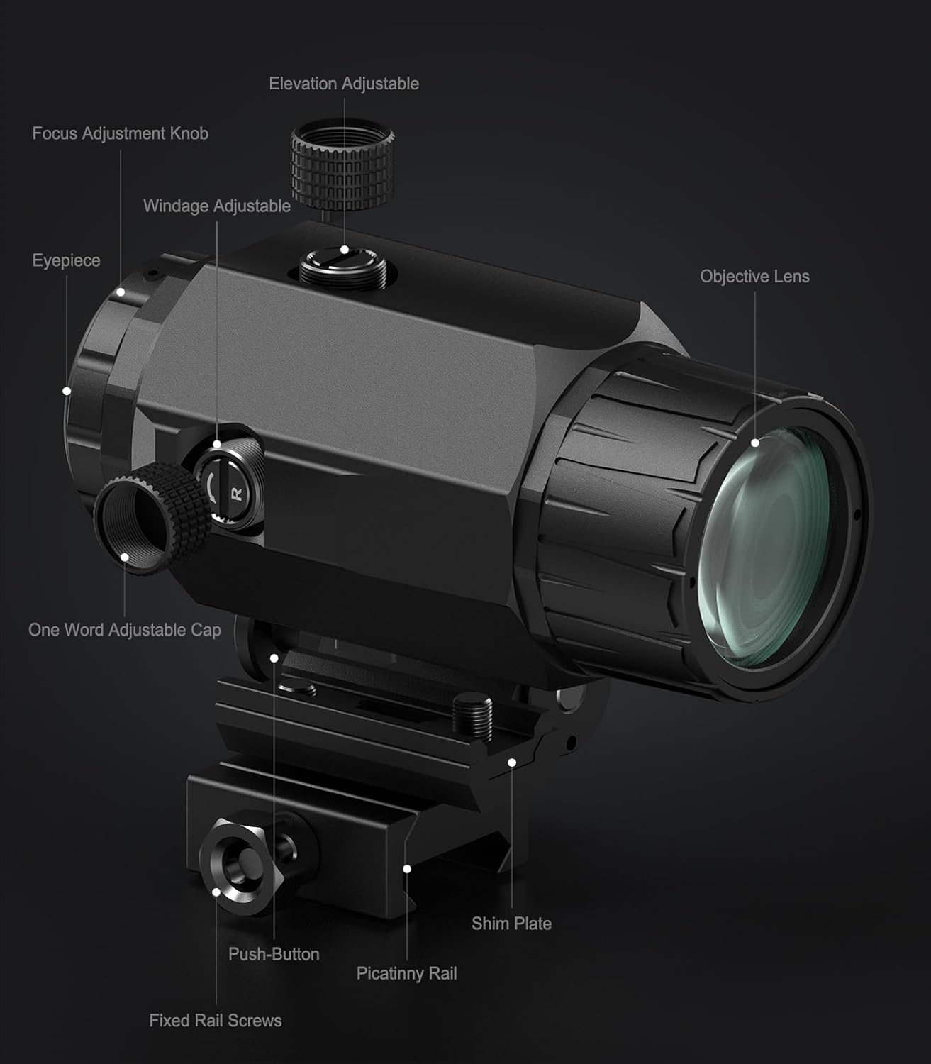 Feyachi RS-23 Red Dot Sight with M38 5X Magnifier Combo Kit, 1 x 22mm Red Dot Scope & Magnifier Built-in Flip Mount Combo feyachi Default Title Default Title-