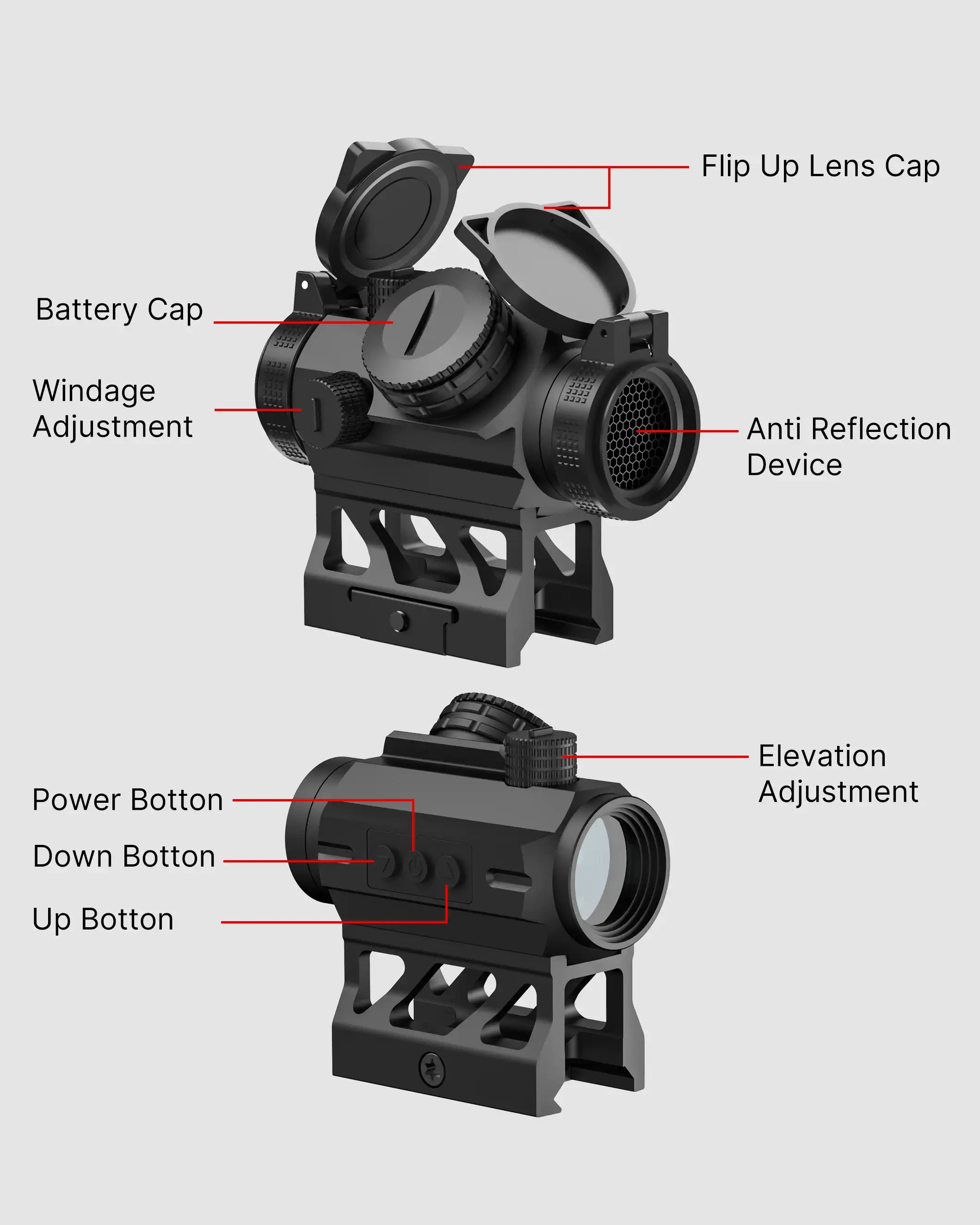 Feyachi V30 Red Dot Sight - Auto On/Off Co-Witness Mount feyachi Default Title Default Title-